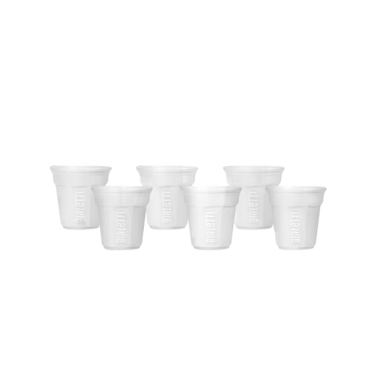 Bialetti Set of 6 white handleless coffee cups