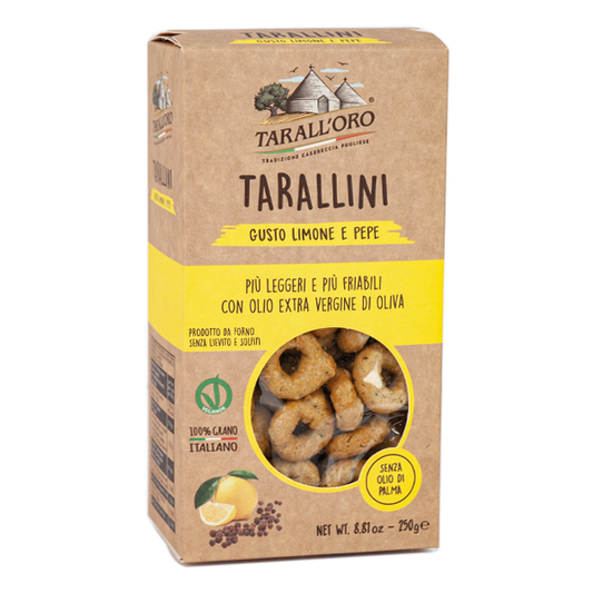 Tarallini With Lemon and Peopers Taralloro 8.8 Oz (250 Gr)