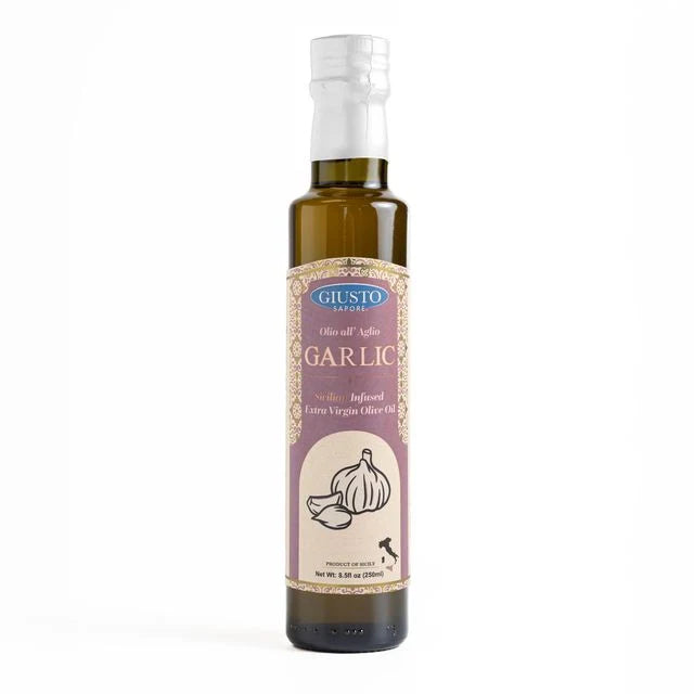 Sicilian Garlic Infused Olive OIL Giusto 8.5 FlOz (250 Ml)
