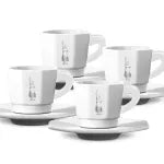 Bialetti Set of 4 Eight Faces Coffee Cups White