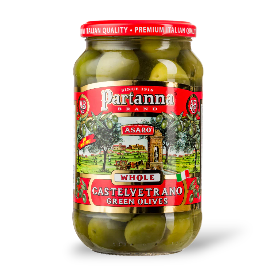 Partanna Green Castelvetrano Whole Olive 12 Oz (340 Gr)