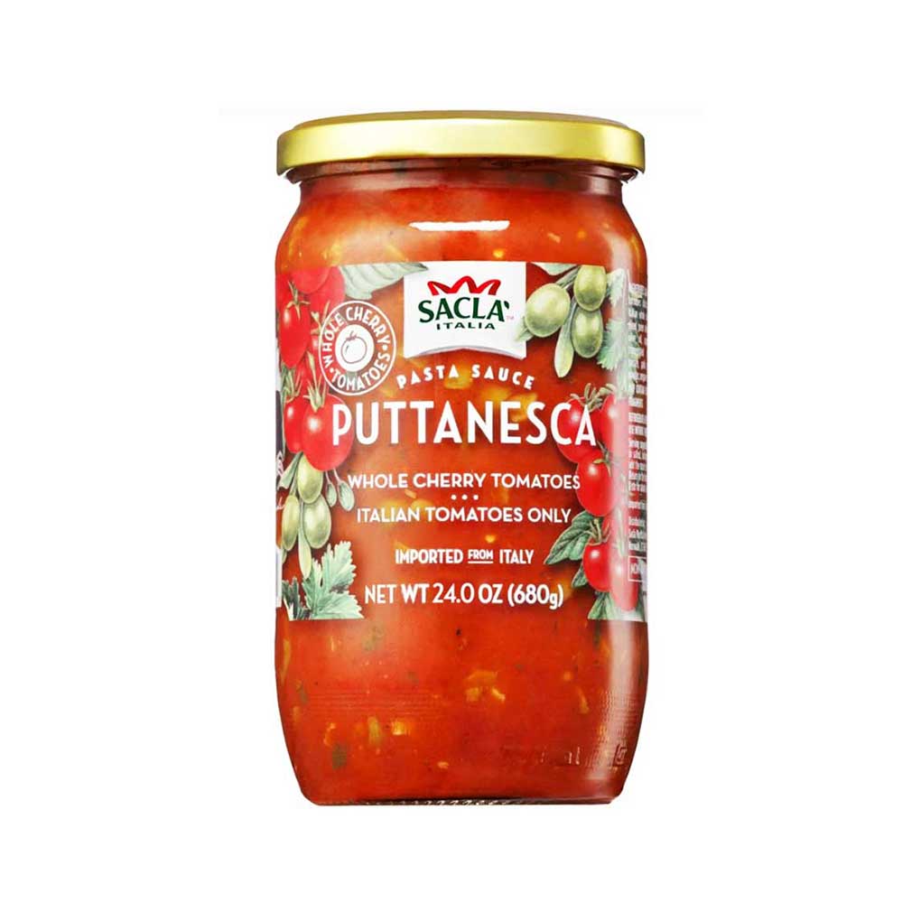 Whole Cherry & Tomatoes Puttanesca Pasta Sauce 24 Oz  (680 Gr)