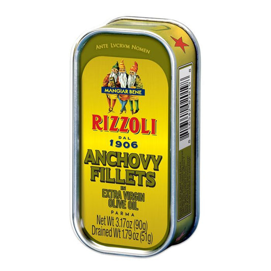 Rizzoli Anchovy Fillets In Evoo 3.17 Oz (90 Gr)