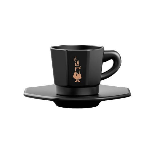 Bialetti Set of 4 Eight Faces Coffee Cups Black